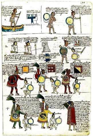 Aztec warriors from the Codex Mendoza